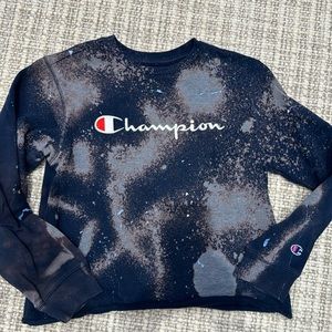 Champion tie-dyed cropped sweatshirt authentic athletic wear size large EUC